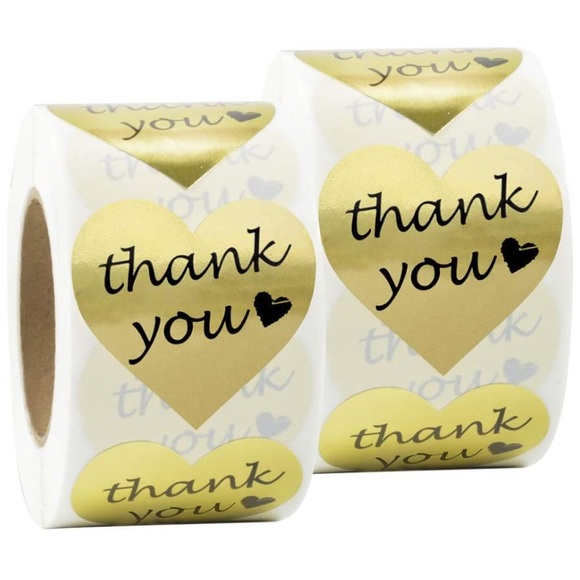 January Summer Other - 100 GOLD FOIL “THANK YOU” STICKERS